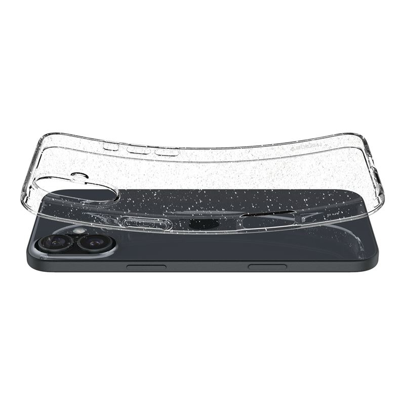 iPhone 16 Liquid Crystal Glitter Case Gummi Hülle (ACS08192) - Crystal Quartz