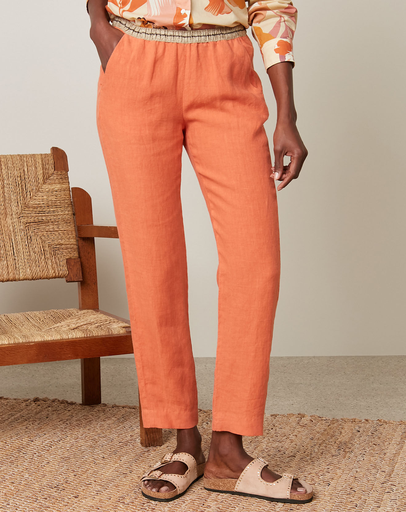 Hartford Pantalon 100% Lin Pirouette sunrise