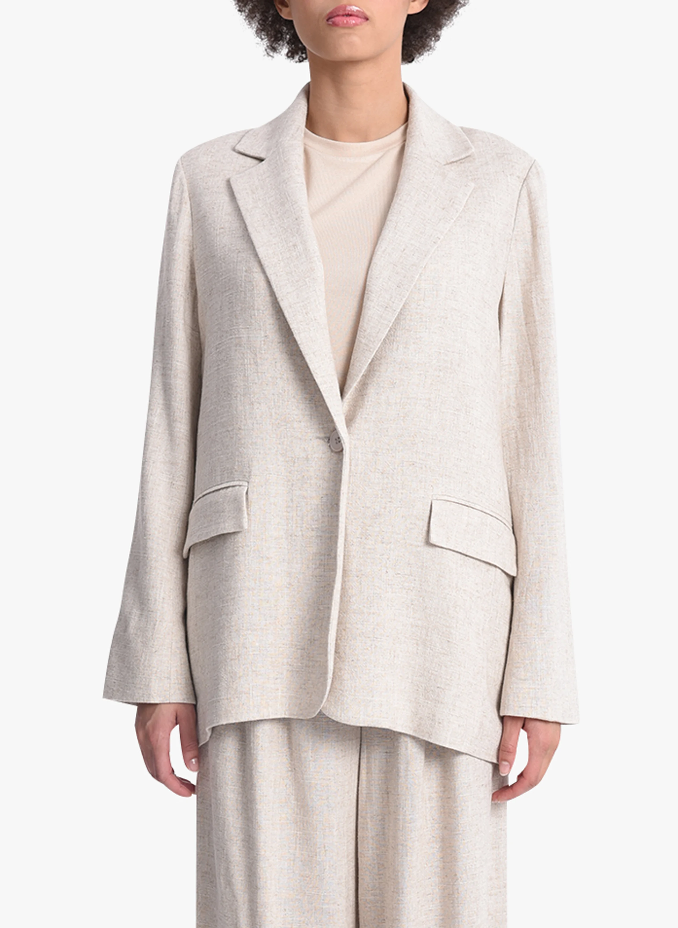 Veste col tailleur | Beige