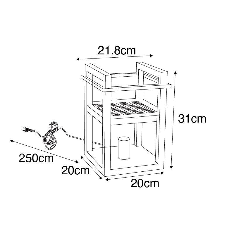 Industriële tafellamp zwart - Cage Rack