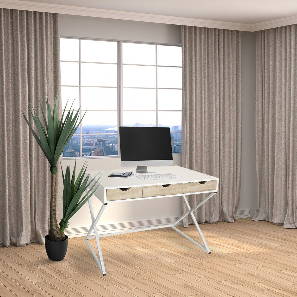 Schreibtisch EASY FLOW III Melaminharzbeschichtete Spanplatte, Gestell pulverbeschichteter Stahl hjh OFFICE