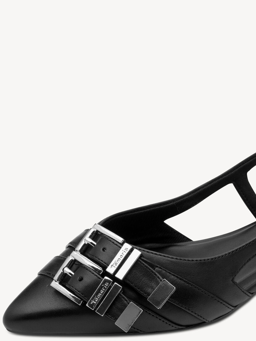 Leren Slingpumps - zwart