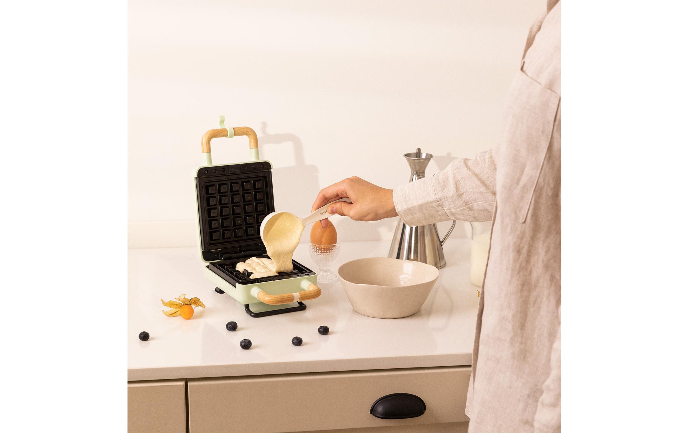 Waffeleisen Stone 2 in 1 Compact PastellgrünWaffel- und Sandwichmaker mit austauschbaren Platten