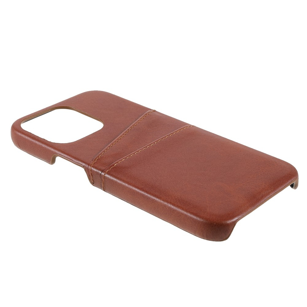 iPhone 13 Pro Leder Hülle Snap Case   Kartenfach - Braun