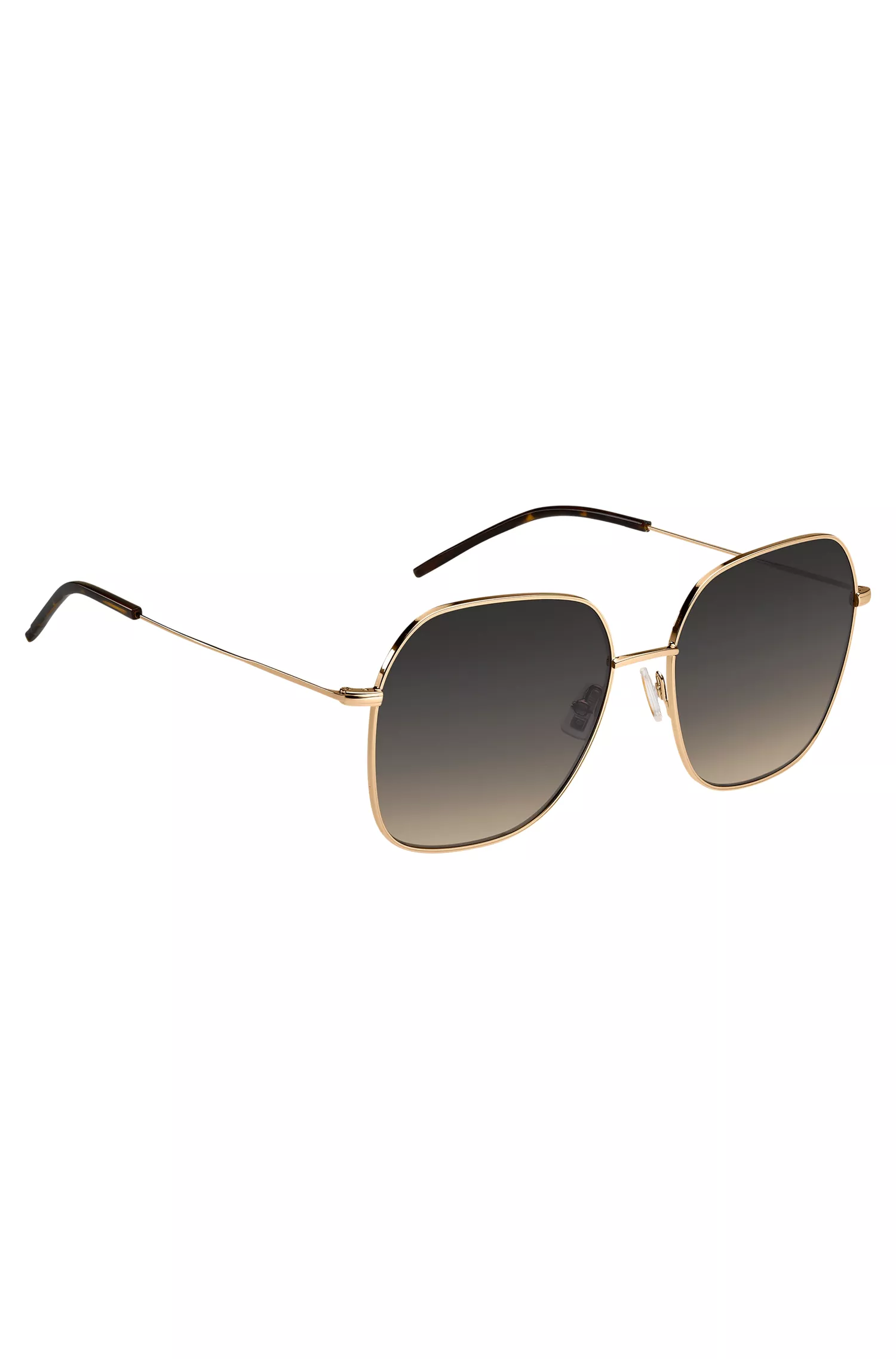 Óculos de sol BOSS Black-Steel com hastes personalizadas com a marca.