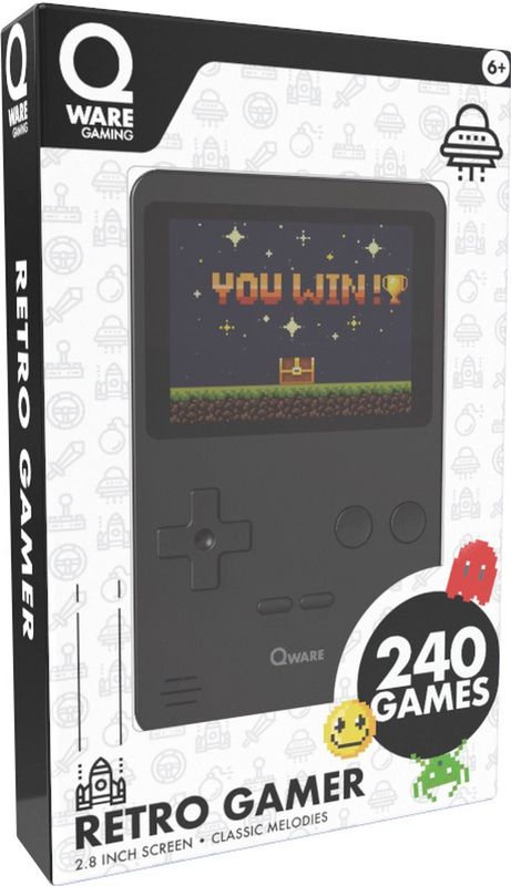 Qware - Retro-gameconsole - 240 Spellen - Kleur: Zwart