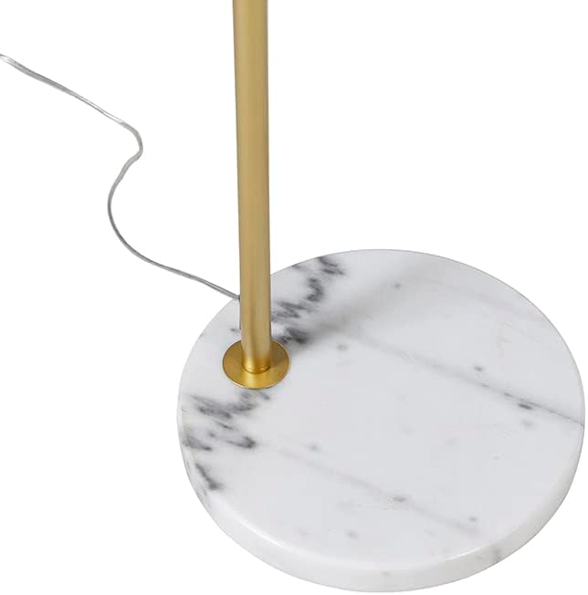Qazqa - Moderne Bogenlampe Messing mit weißem Schirm - Arc Basic I Wohnzimmer I Schlafzimmer - Stahl Rund I Länglich - LED geeignet E27