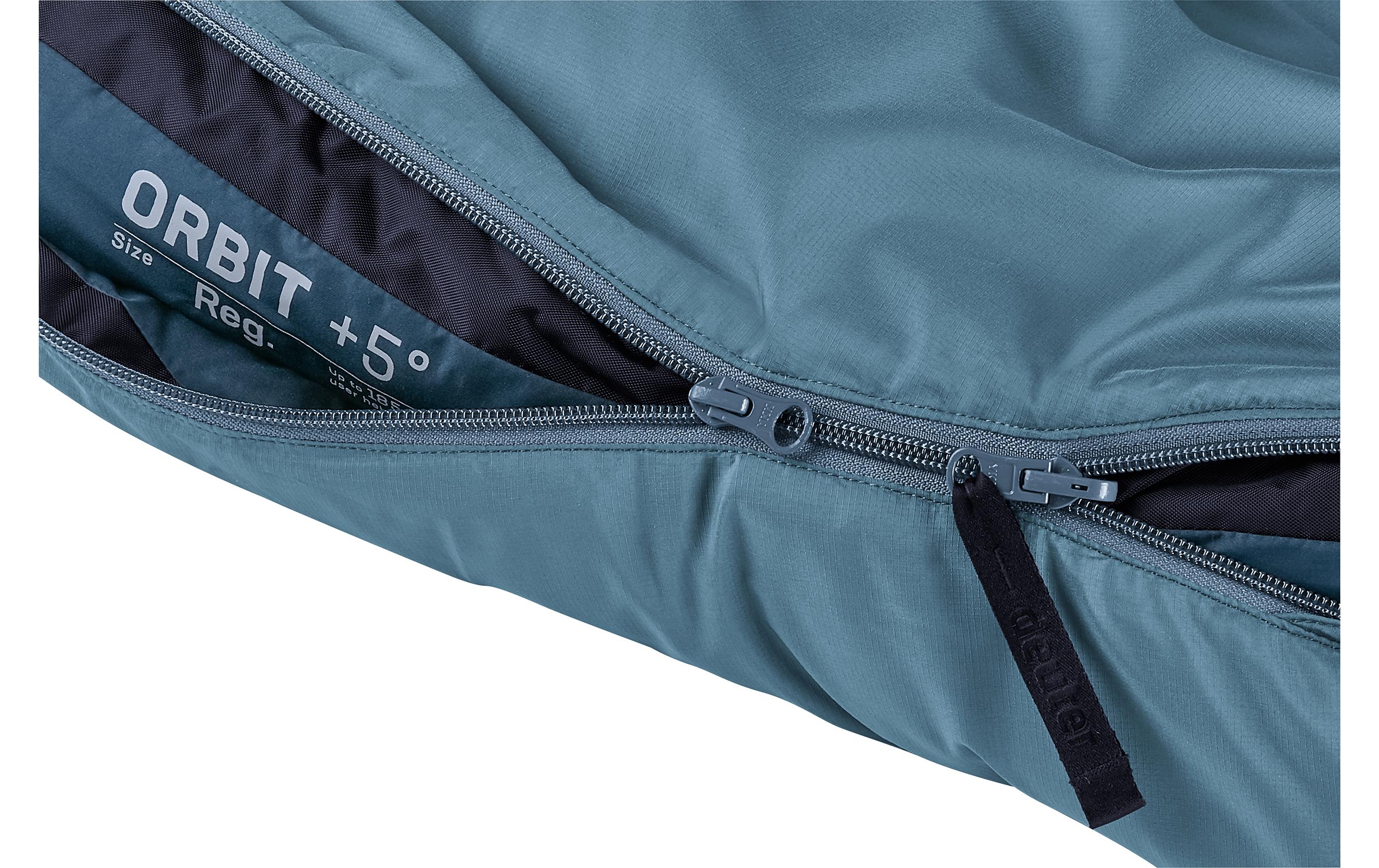 Schlafsack Orbit +5° Polyester, Blau/GrauKunstfaserschlafsack