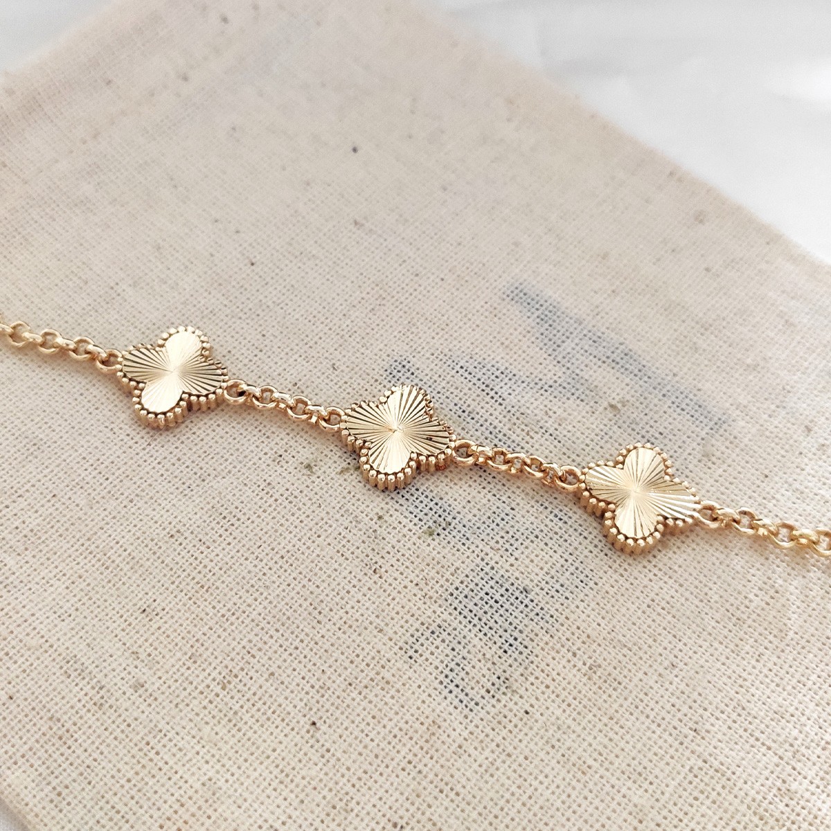 Bracelet trèfle - Laiton plaqué or