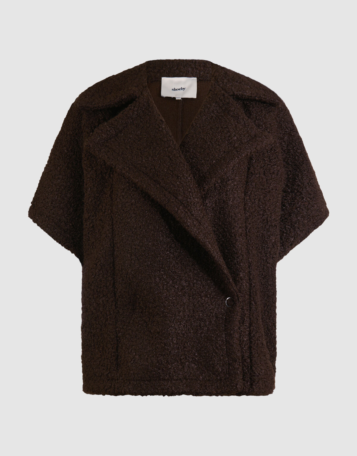 Oversized Teddy Gilet Donkerbruin