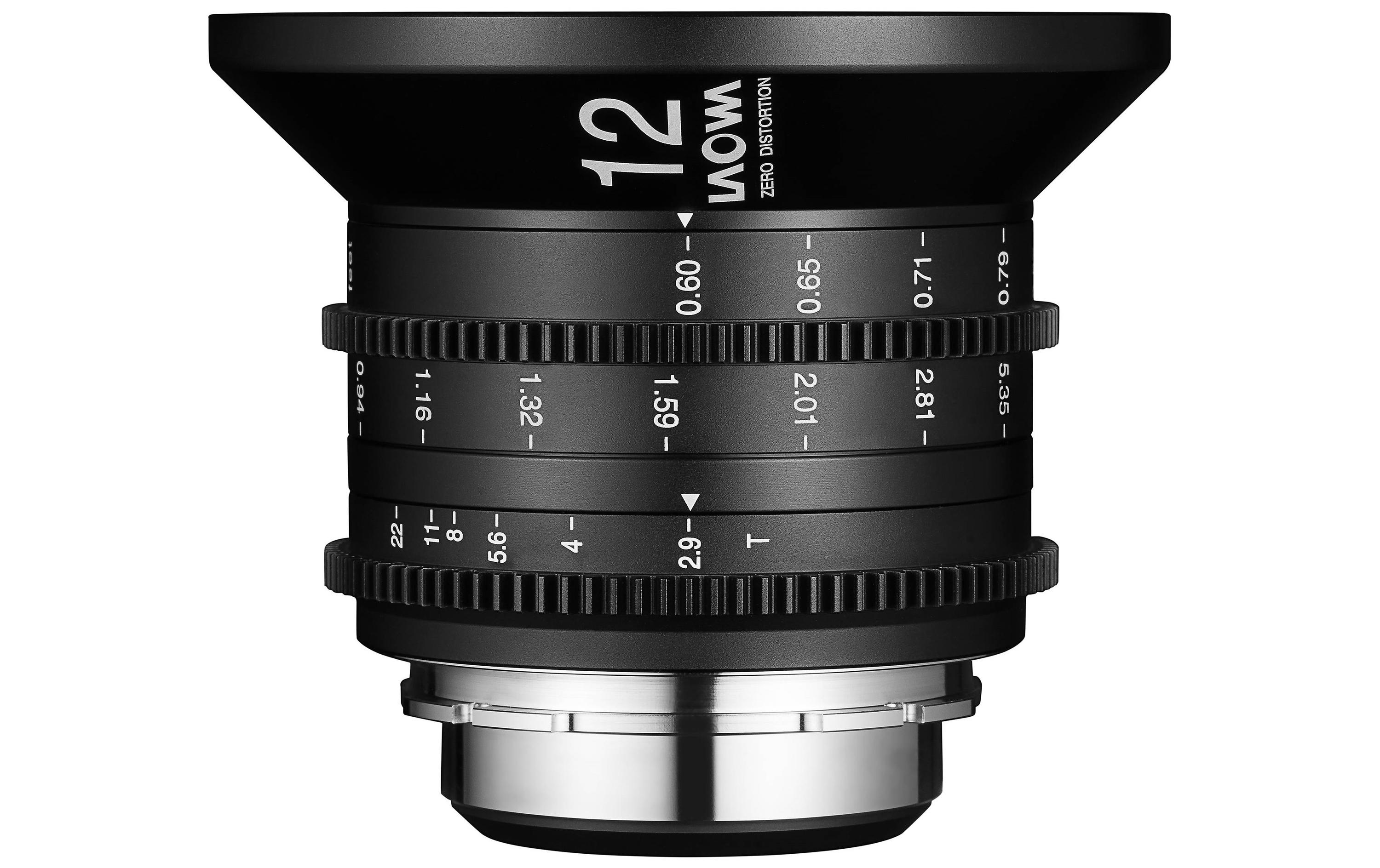 Festbrennweite 12 mm T/2.9 Zero-D Cine (Meter) – Canon EF<br>Leichtes und kompaktes Objektiv für Grossformat- und Super35-Kameras