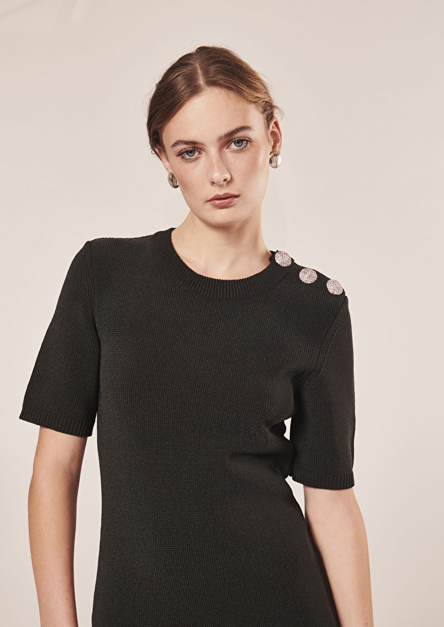 Robe Rayonnantenoire en coton irisé