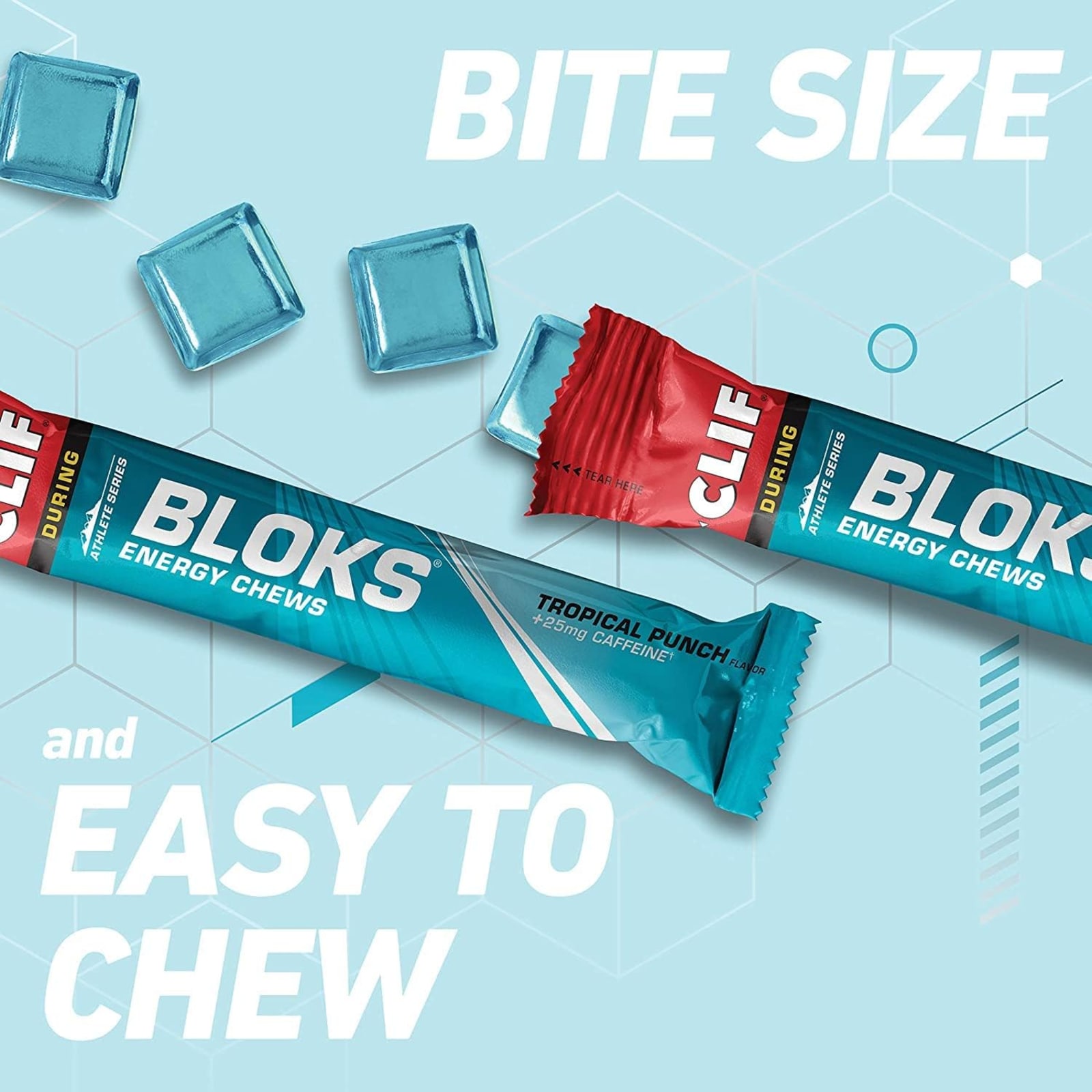 Clif Bloks Energy Chews - 18x60g - Tropical Punch mit Koffein
