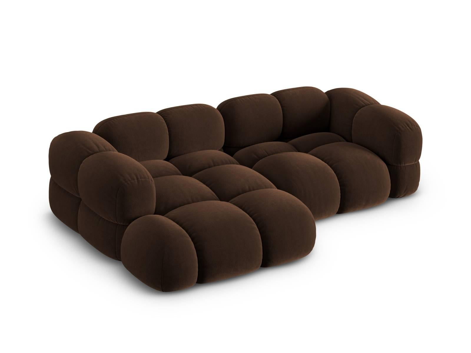 Cosmopolitan Design Loretto 2,5-zits Hoekbank Links - Velvet - Chocolade