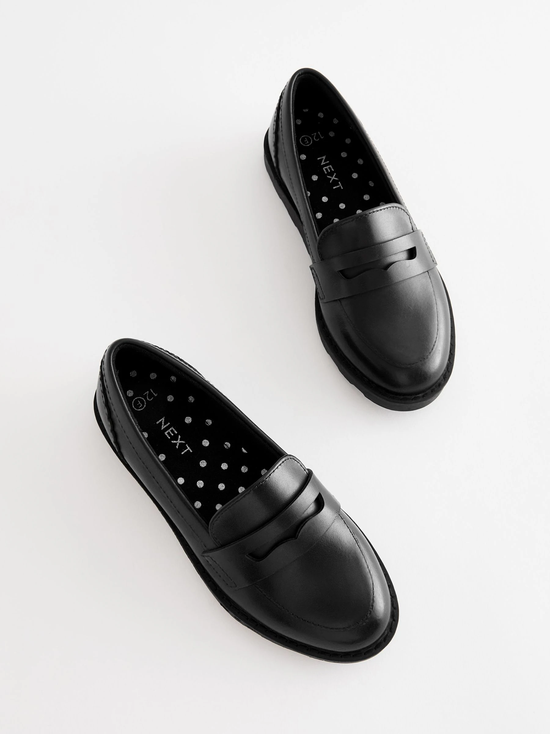 Matzwart - School - Leren loafers