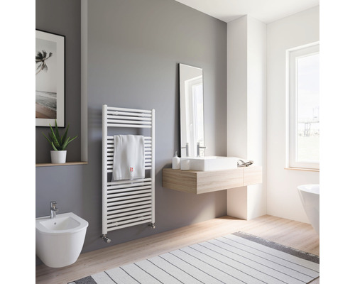 Schulte Munich elektrische badkamerradiator, 121,5 x 60 cm, alpinewit, inclusief 600 watt verwarmingselement en vulling.