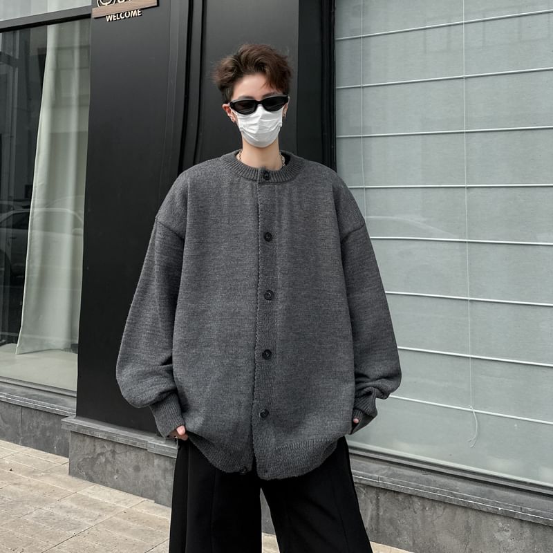 Plummie - Effen Cardigan met Afhangende Schouders