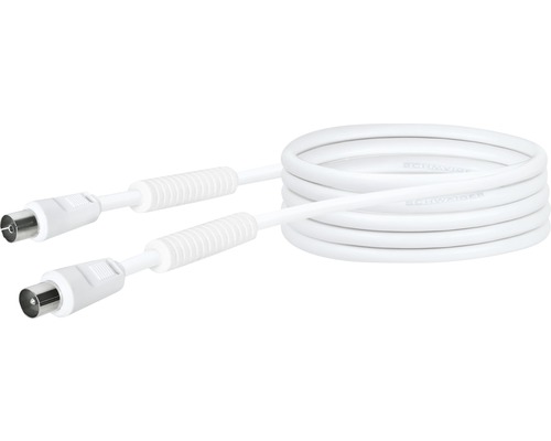 Antenne-aansluitkabel (90 dB) IEC-stekker/IEC-bus 3 m wit Schwaiger KVKF30532