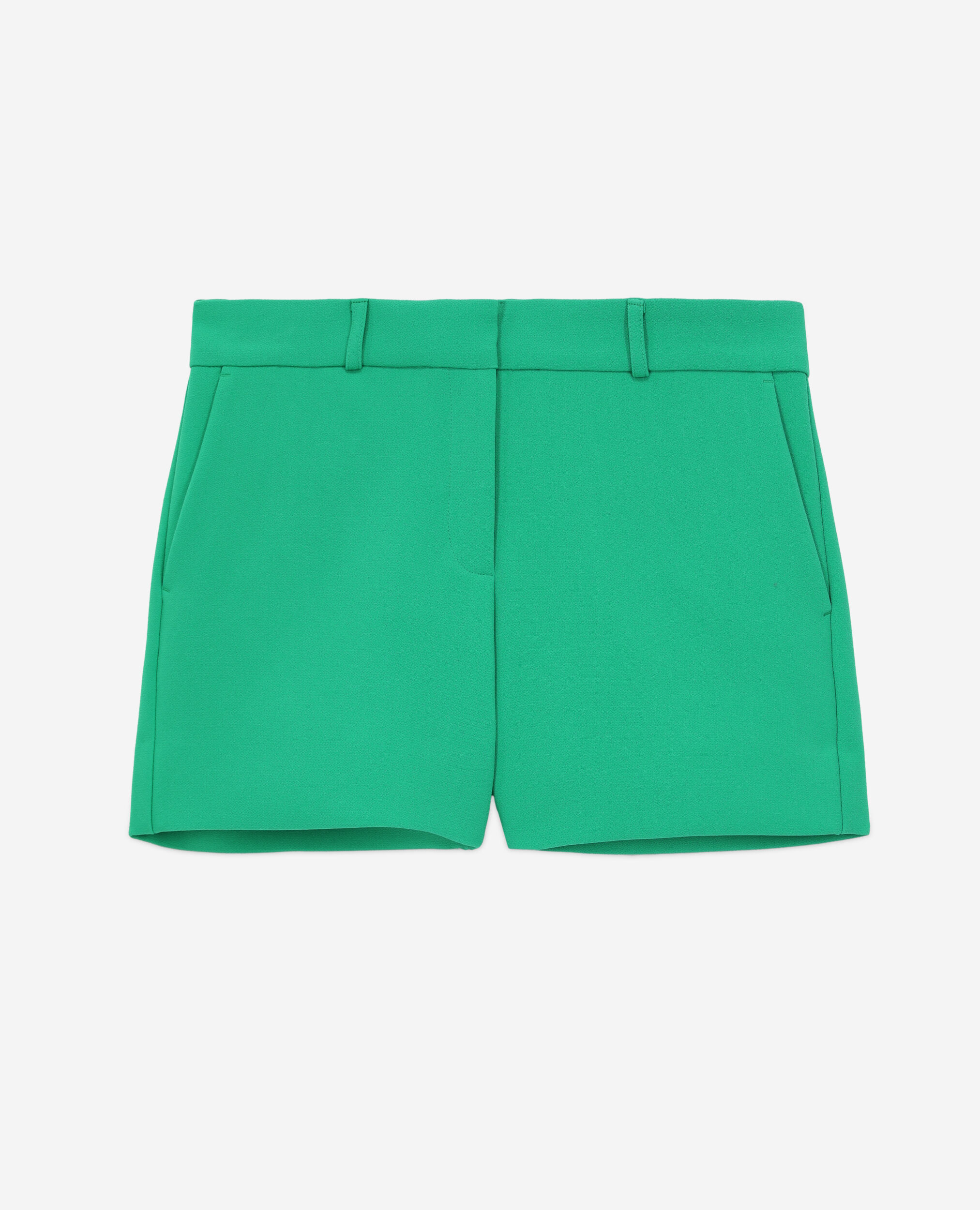 Short tailleur vert en crêpe