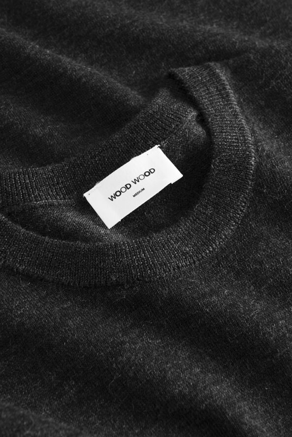Wood Wood Beckett classic merino jumper Charcoal melange