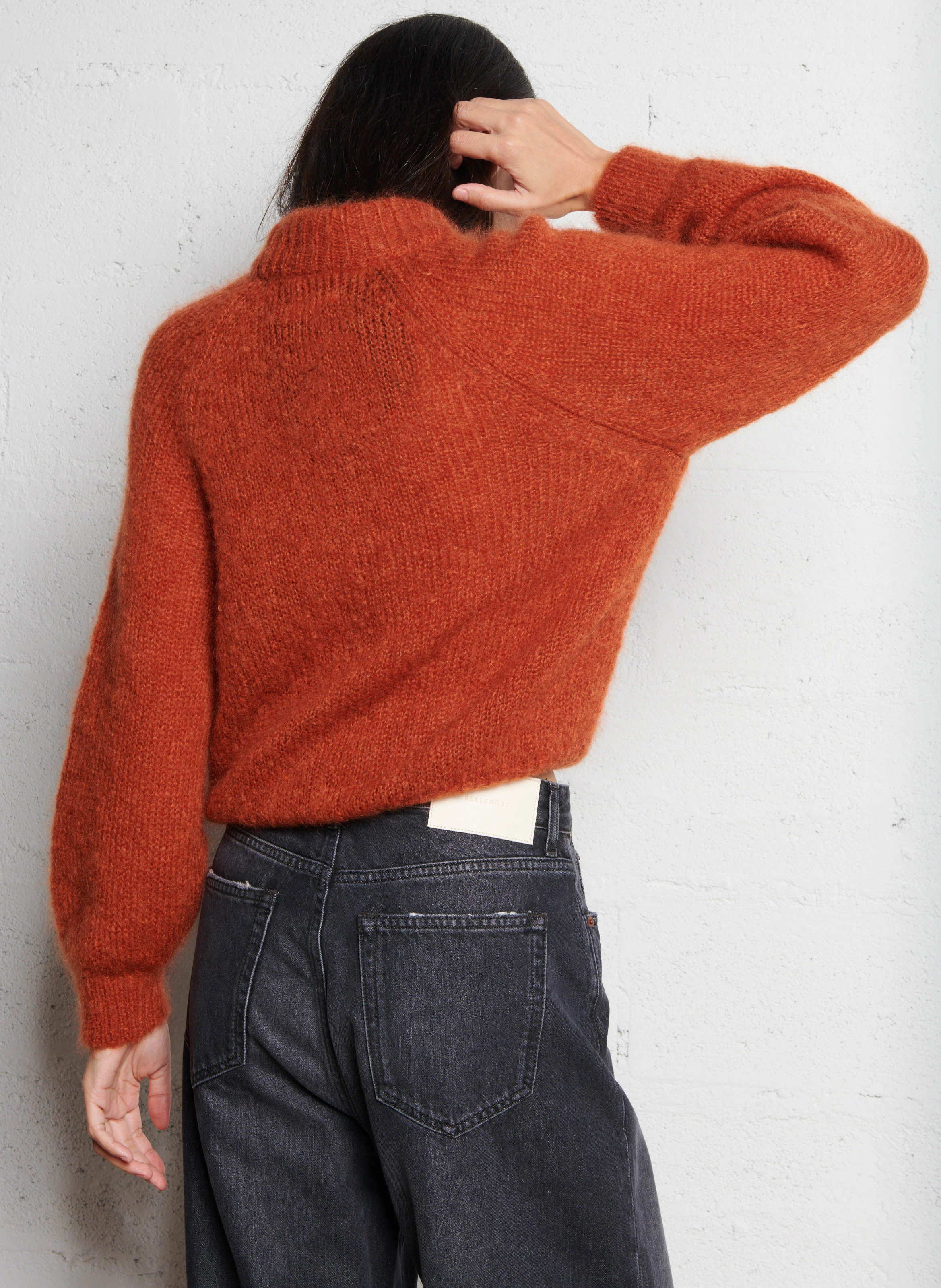 CHACHOU - Pull col rond en laine mélangée | Orange