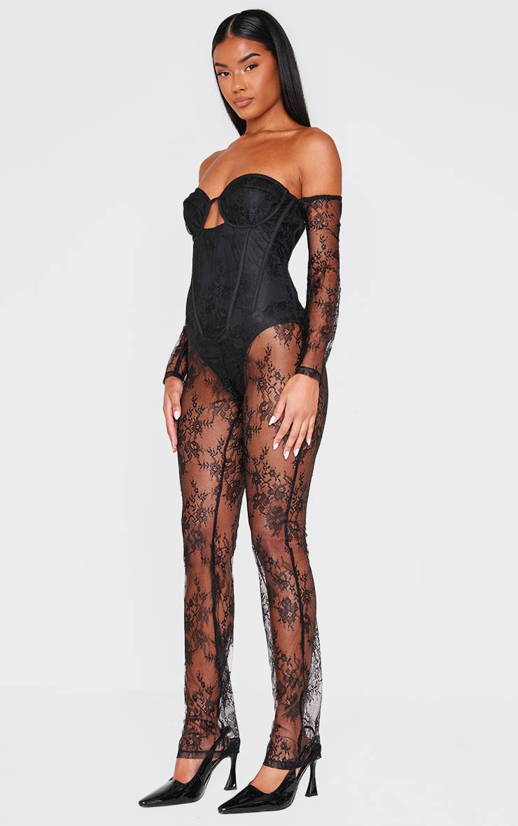 Combinaison Bardot À Détail Corset En Dentelle