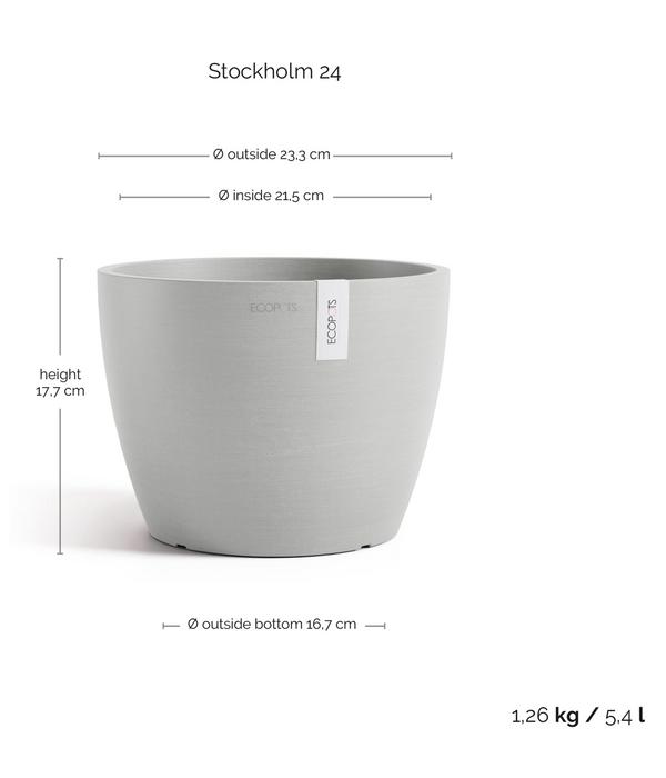 Ecopots Kunststoff-Topf Stockholm, rund