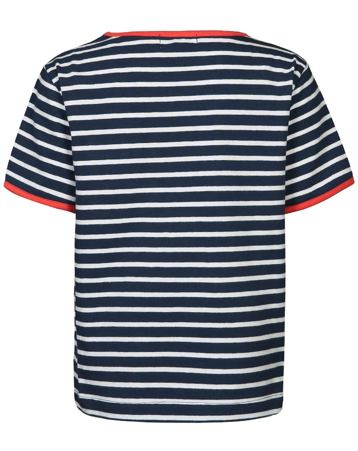 T-Shirt CONTRAST POCKET gestreift in dunkelblau/weiß