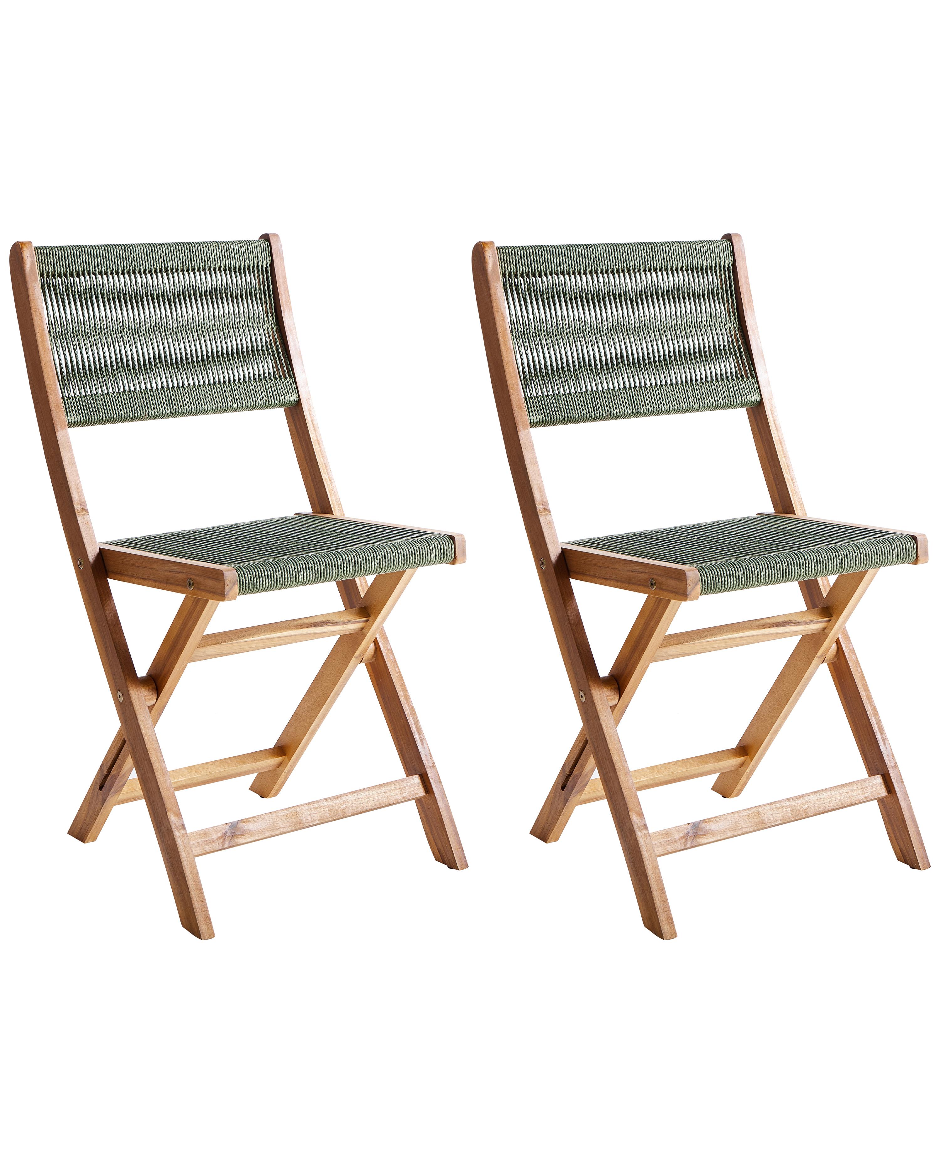Set van 2 tuinstoelen PROSSEDI inklapbaar Acaciahout Groen