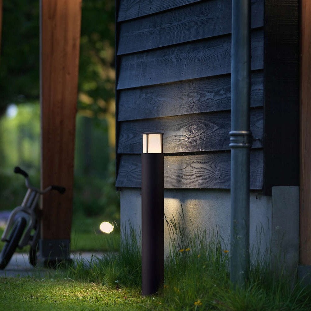 Stijlvolle LED-padverlichtingsstaaf van aluminium in antraciet, hoogte 770 mm