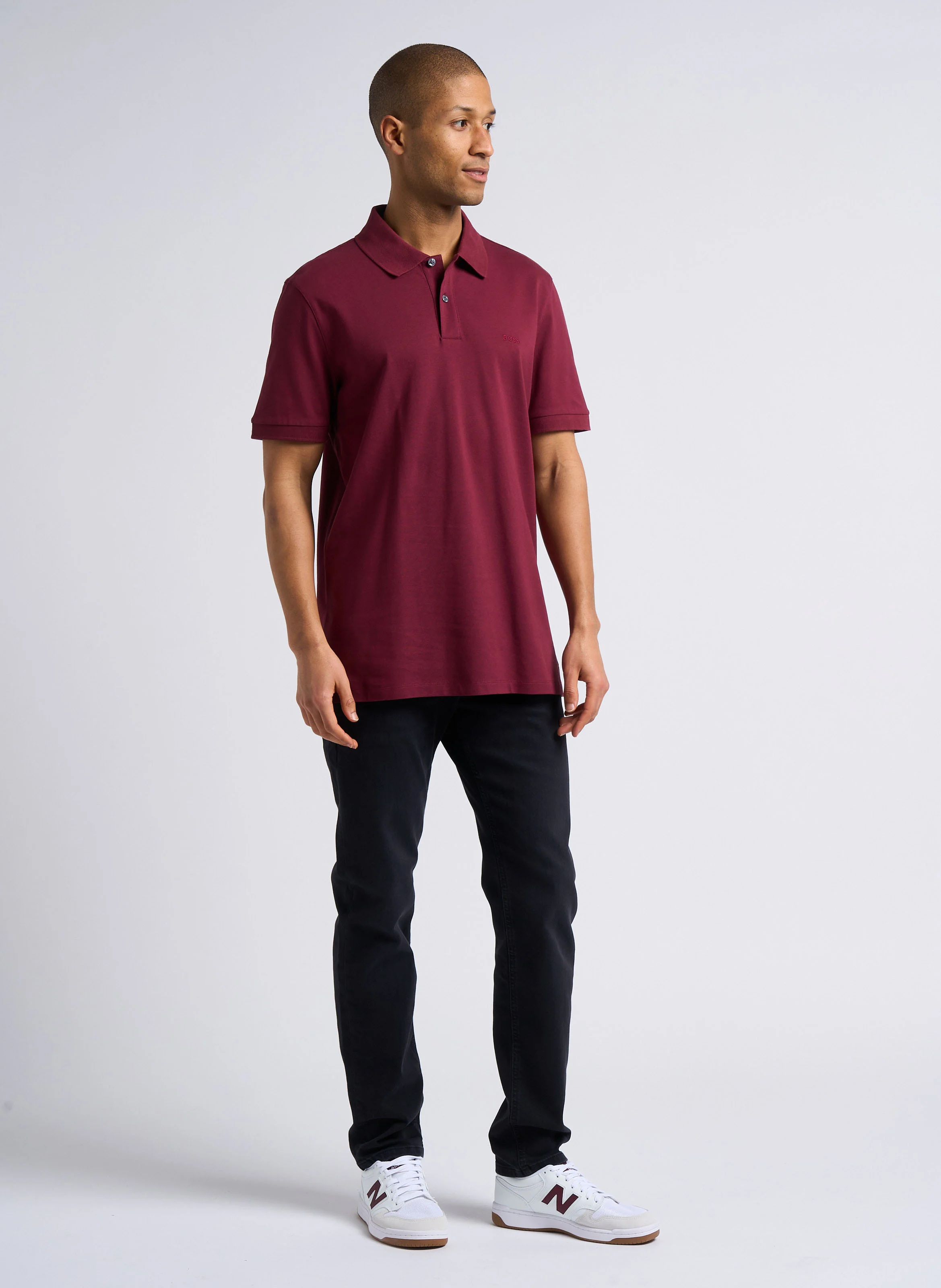 Jean tapered en coton mélangé | Noir
