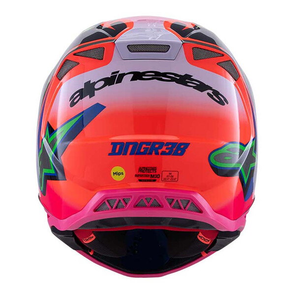 Alpinestars - Casque S-M10 Deegan Orange / Rose fluo / Bleu