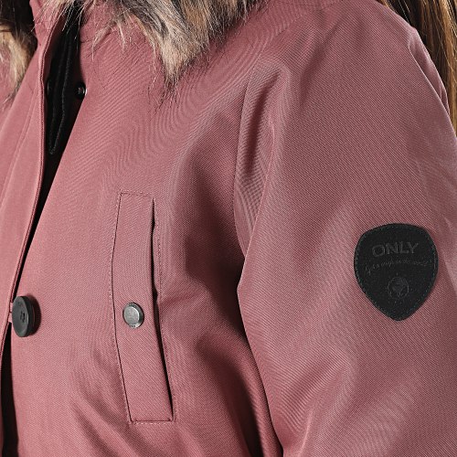 Parka Capuche Fourrure Femme Iris Rose Foncé
