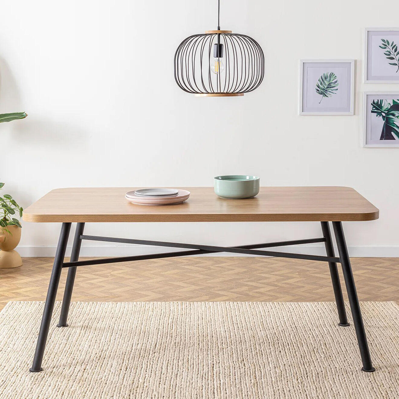 Homitis Table à manger Nala naturelle - 160x90x75 cm