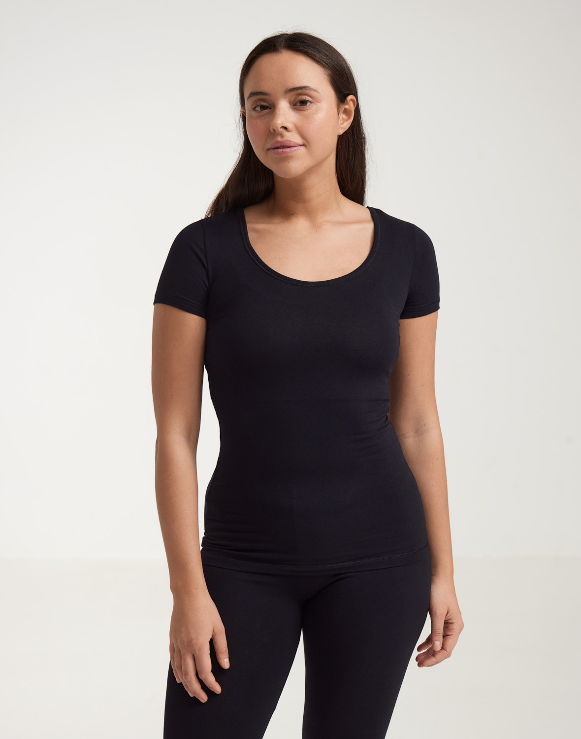 T-shirt van katoen voor dames in Zwart