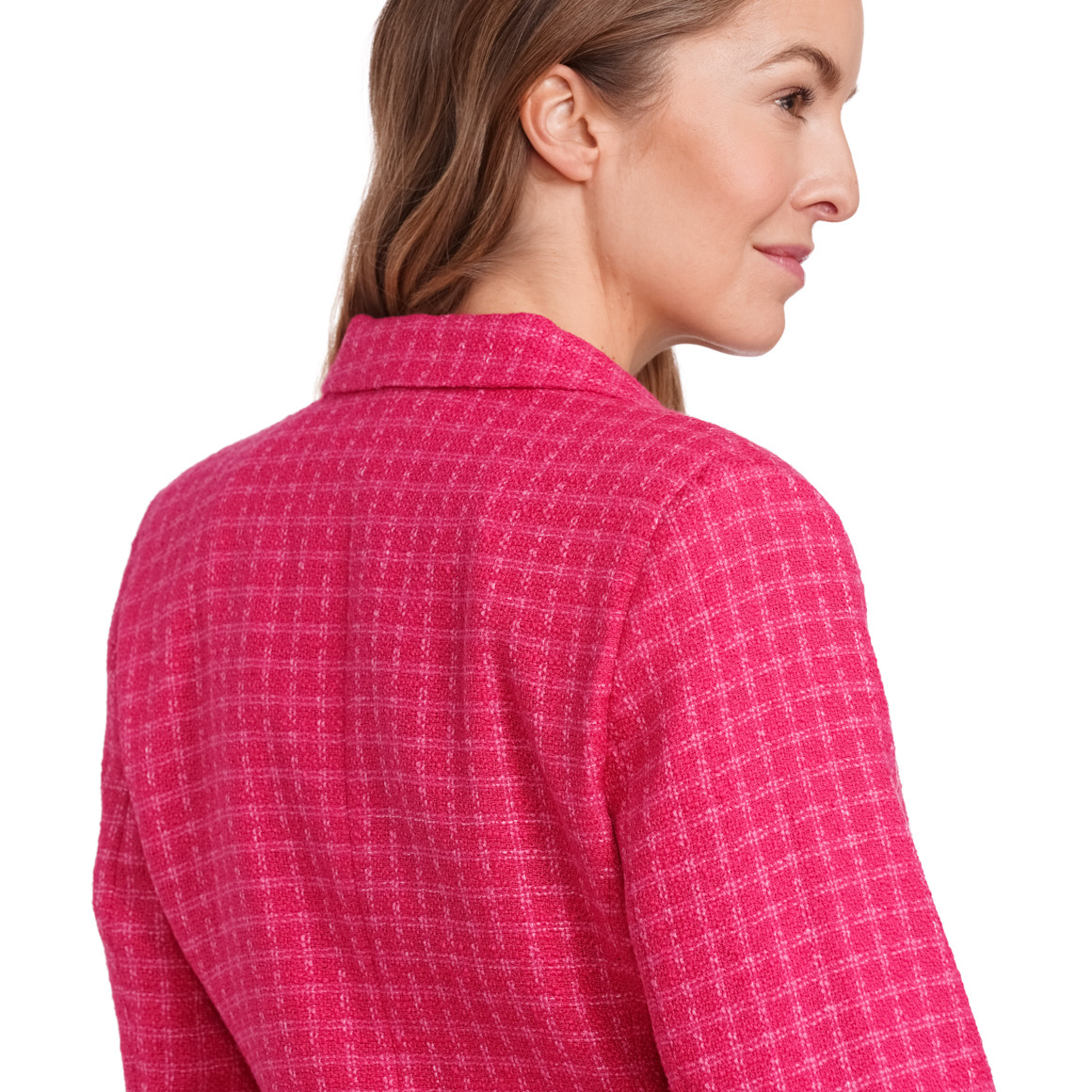 Gina Benotti Damen Blazer in Bouclé-Optik pink