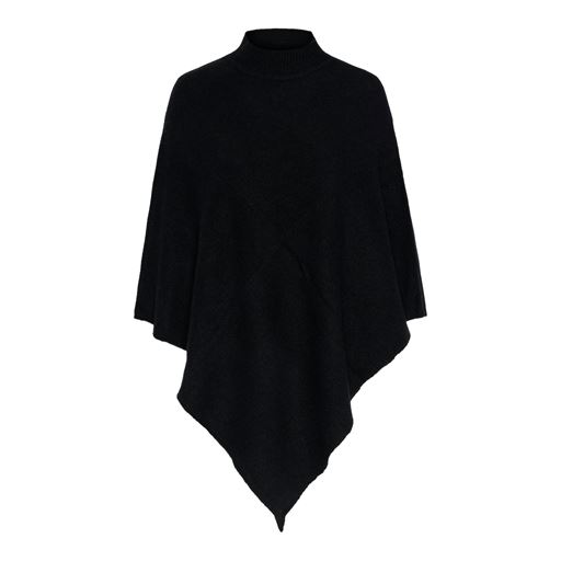 Pieces Fortuna Højhalset Poncho, Black, One size
