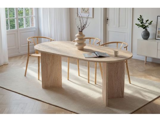 CONCEPT1 - Table Sablin travertin 180 x 90 x h75