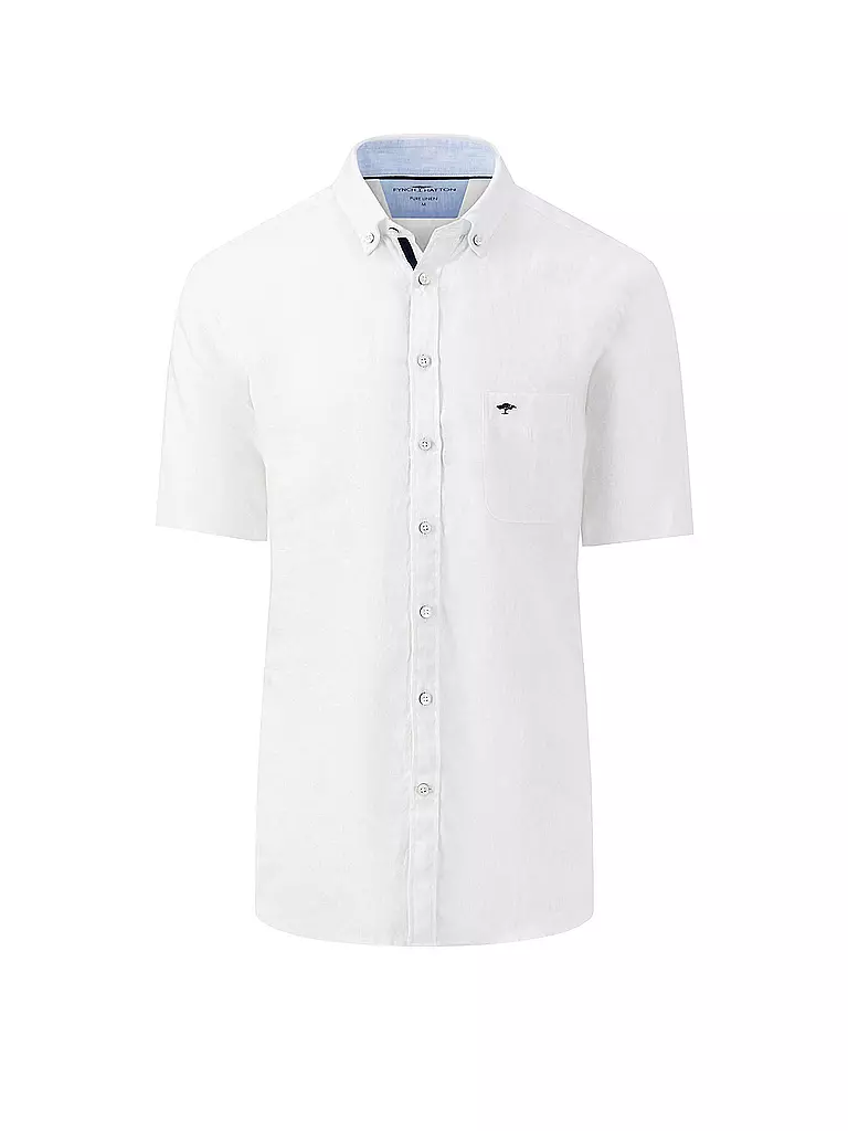 FYNCH HATTON Leinenhemd Casual Fit weiss
