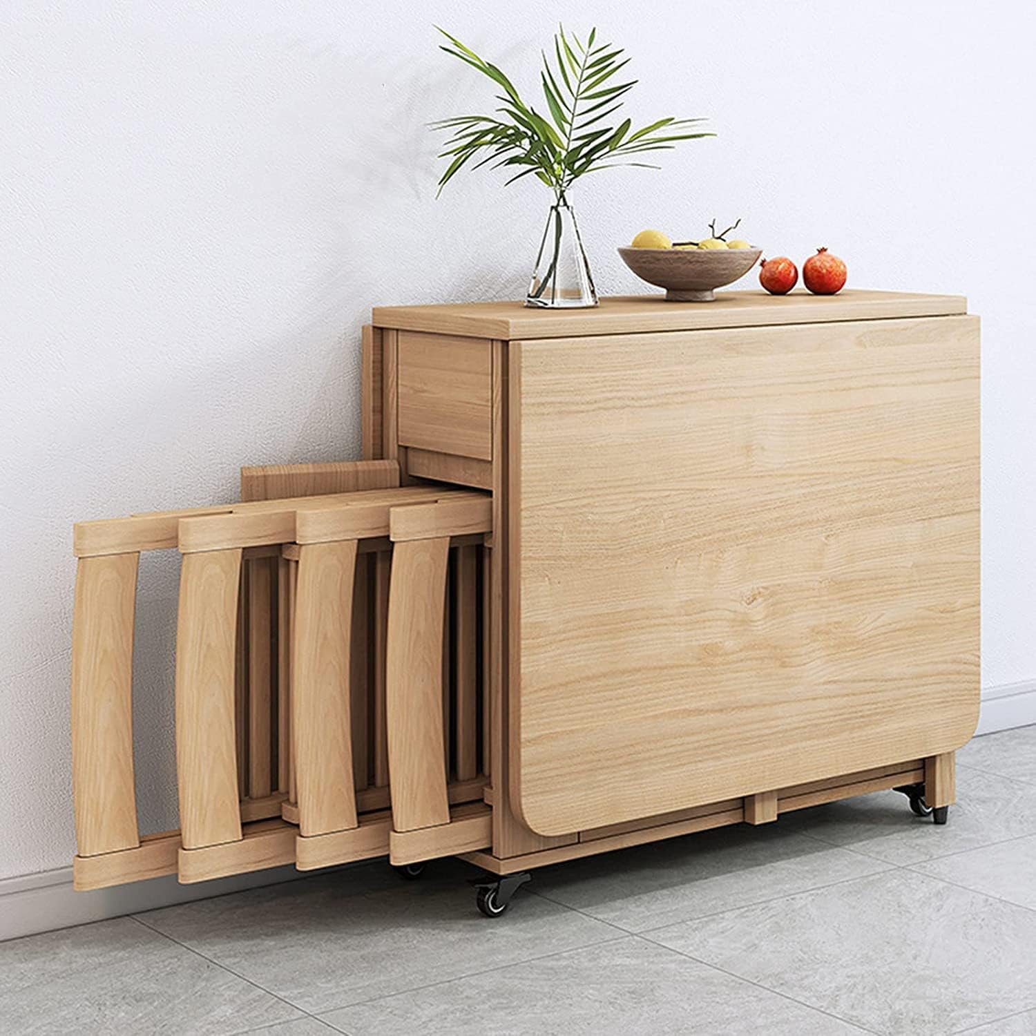 Klappbarer Esstisch, Ausziehbarer Esstisch mit 4 Stühlen, Klapptisch für Küche, Esszimmer, Wohnzimmer, Restaurant (Size : 1.4m)