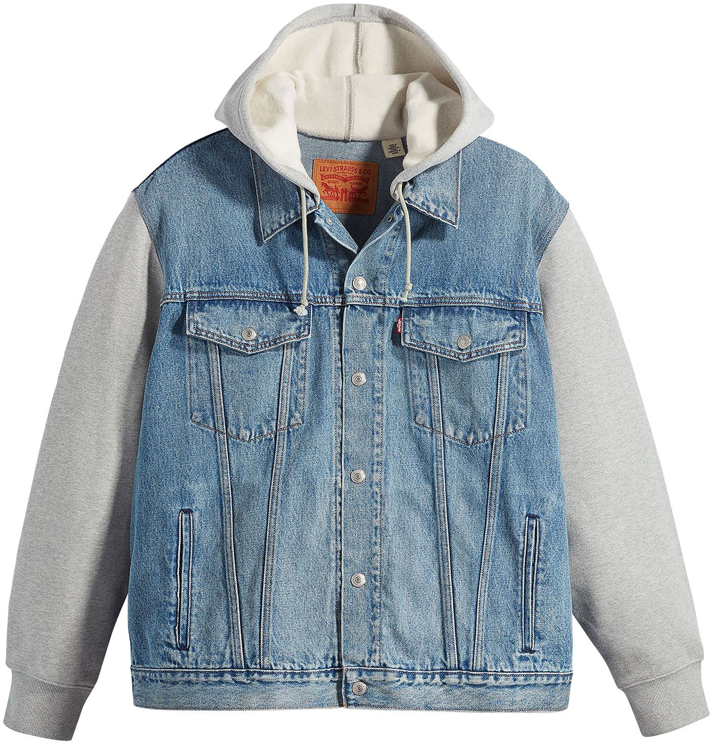 Levi's® Plus Hybridjacke mit Kapuze mit Sweat Kapuze und Ärmeln