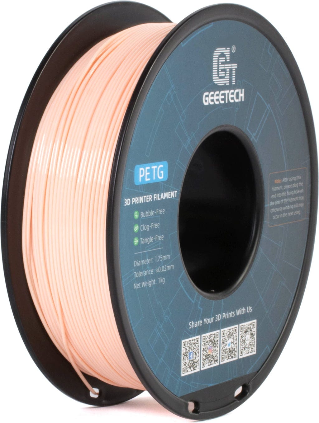 GEEETECH  PETG Skin, 1,75 mm / 1000 g    Benutzerfreundliches 3D-Druckfilament mit hoher Steifigkeit in Skin