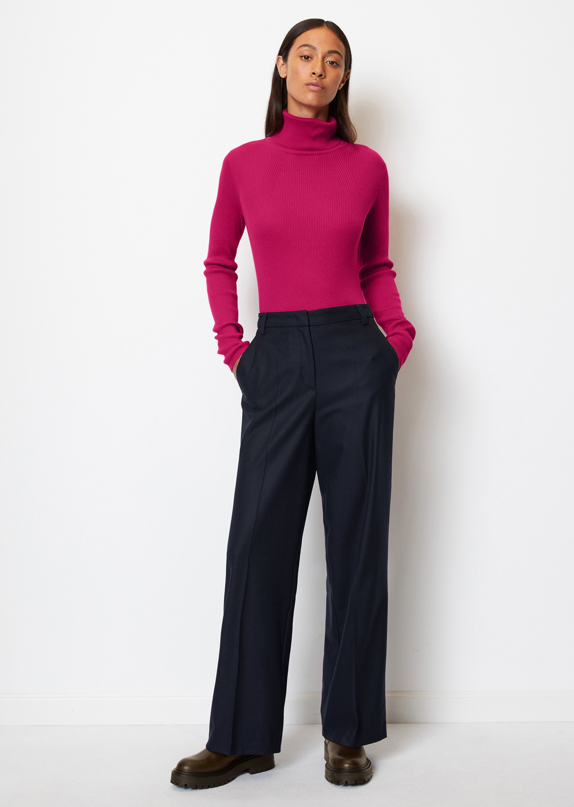Rollkragenpullover slim aus Organic Cotton