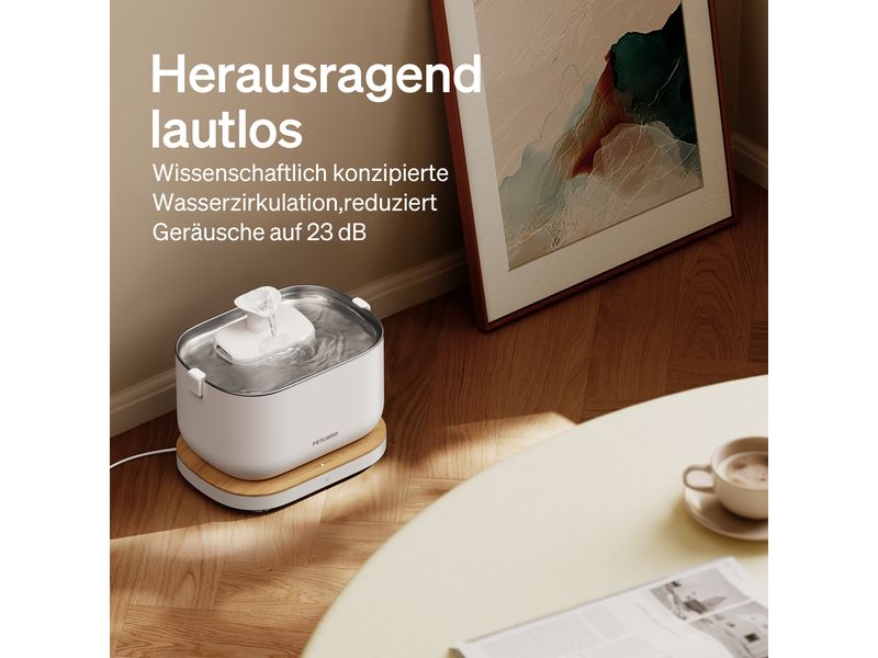 Petlibro Dockstream intelligenter Katzenbrunnen Weiss Intelligenter Trinkbrunnen mit App-Steuerung für Haustiere