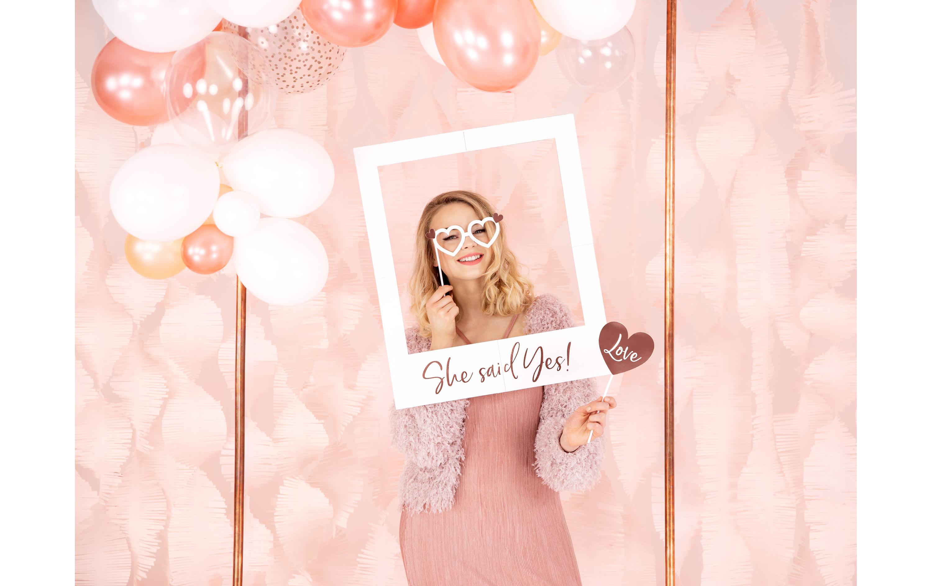 Hochzeitsaccessoire Selfie Bilderrahmen She said YesLusiges Fotorequisit für die Hochzeit, für die Braut, den Bräutigam, die Familie, Kollegen und alle anderen Gäste