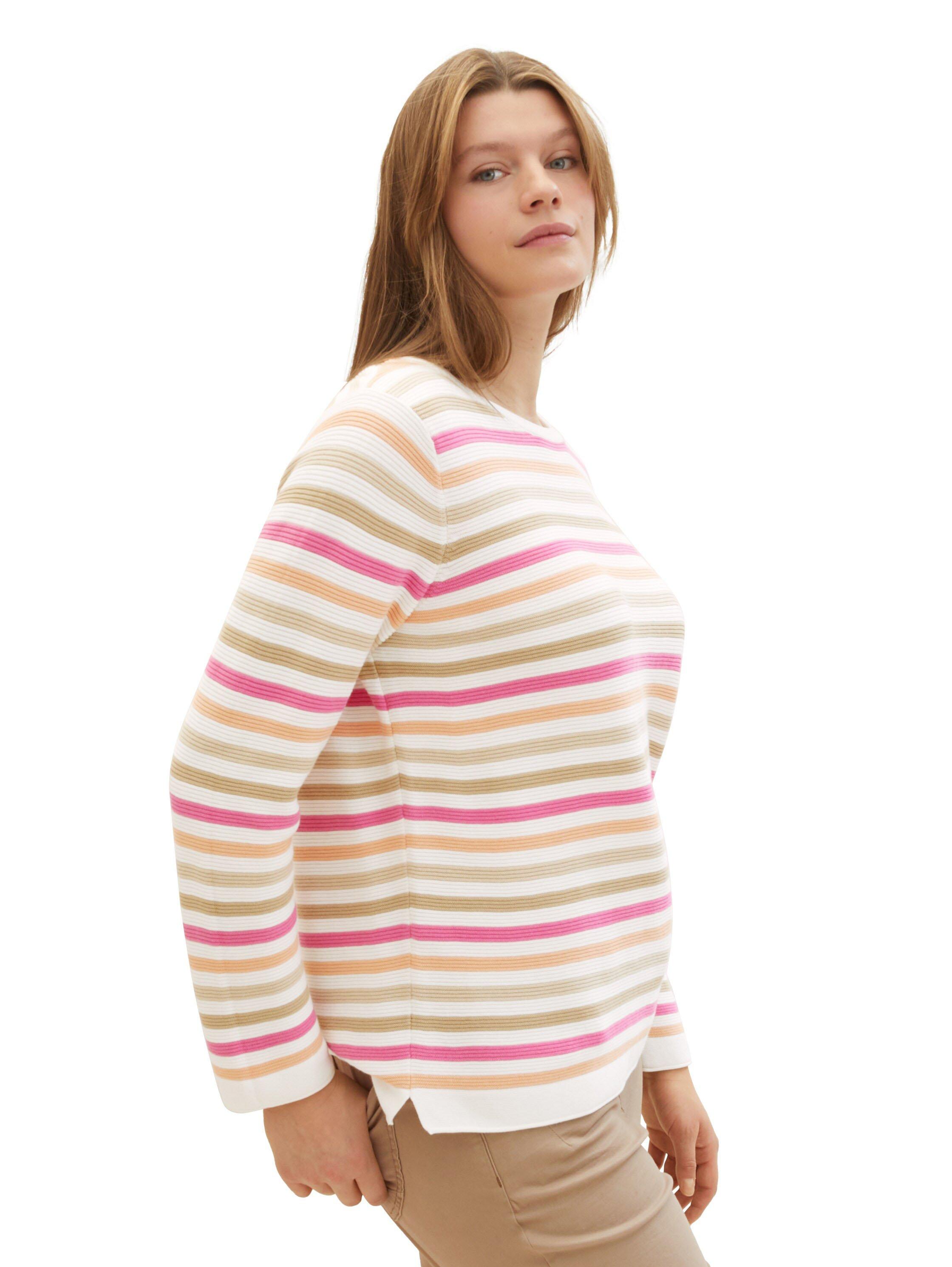 Pullover in Struktur-Optik, mit Rundhalsausschnitt