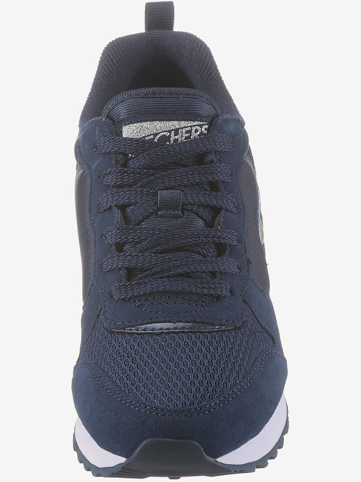 Baskets sneakers hybrides skechers en cuir velours doux, textile et synthétique