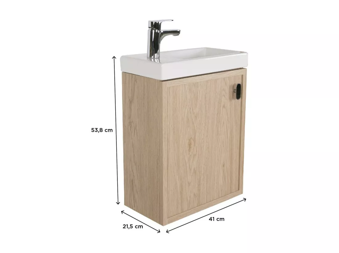 Ensemble meuble lave-mains FRAME + robinet TAP + miroir PEPPER