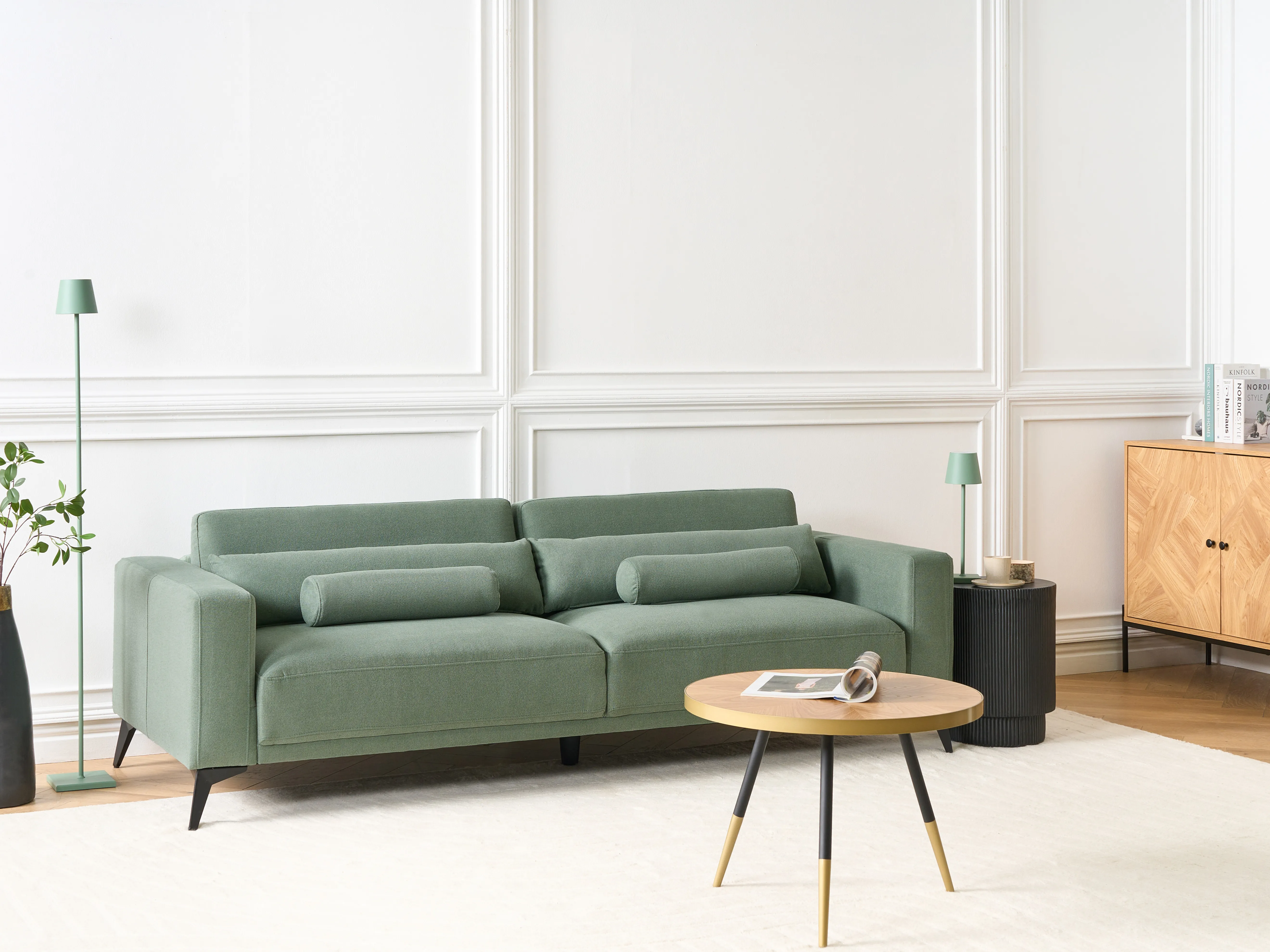 Bank 3-zits ANGE Stof Lichtgroen
