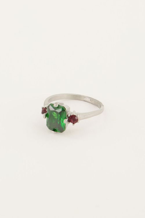 Vintage statement ring groen kristal